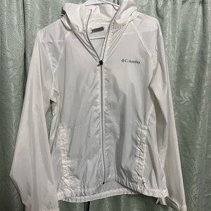Columbia Light Gray Hooded Windbreaker